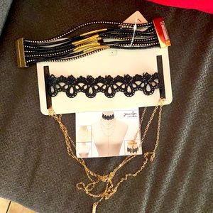 Leather Bracelet and nice lace choker
